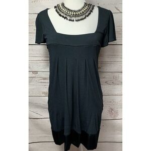 NWT INC Square Neck Pleated Dress Silk Bottom